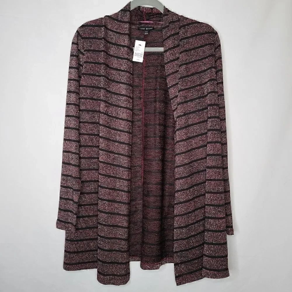 10W 12W Silver Metallic Open Front Cardigan Layers - Picture 2 of 7